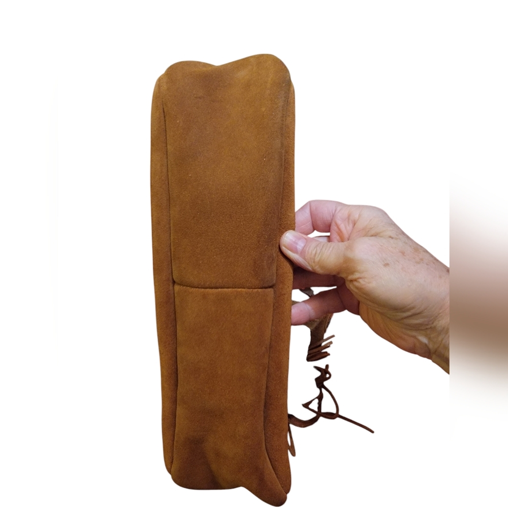Minnetonka Brown Suede Fringed Shoulder Bag - Picture 4 of 8